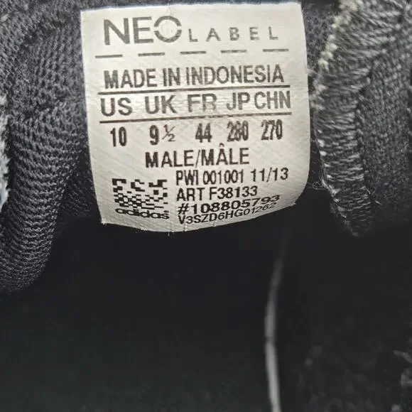 Adidas NEO Mens Size 10 Black Canvas Low Top Sneakers Skate Shoes F38133 11/13 - Picture 6 of 14